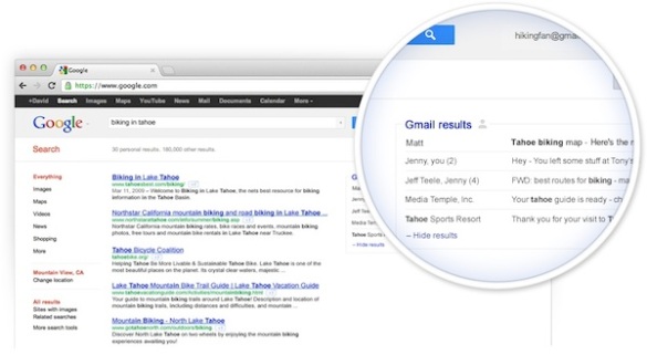 Gmail in your Google Search